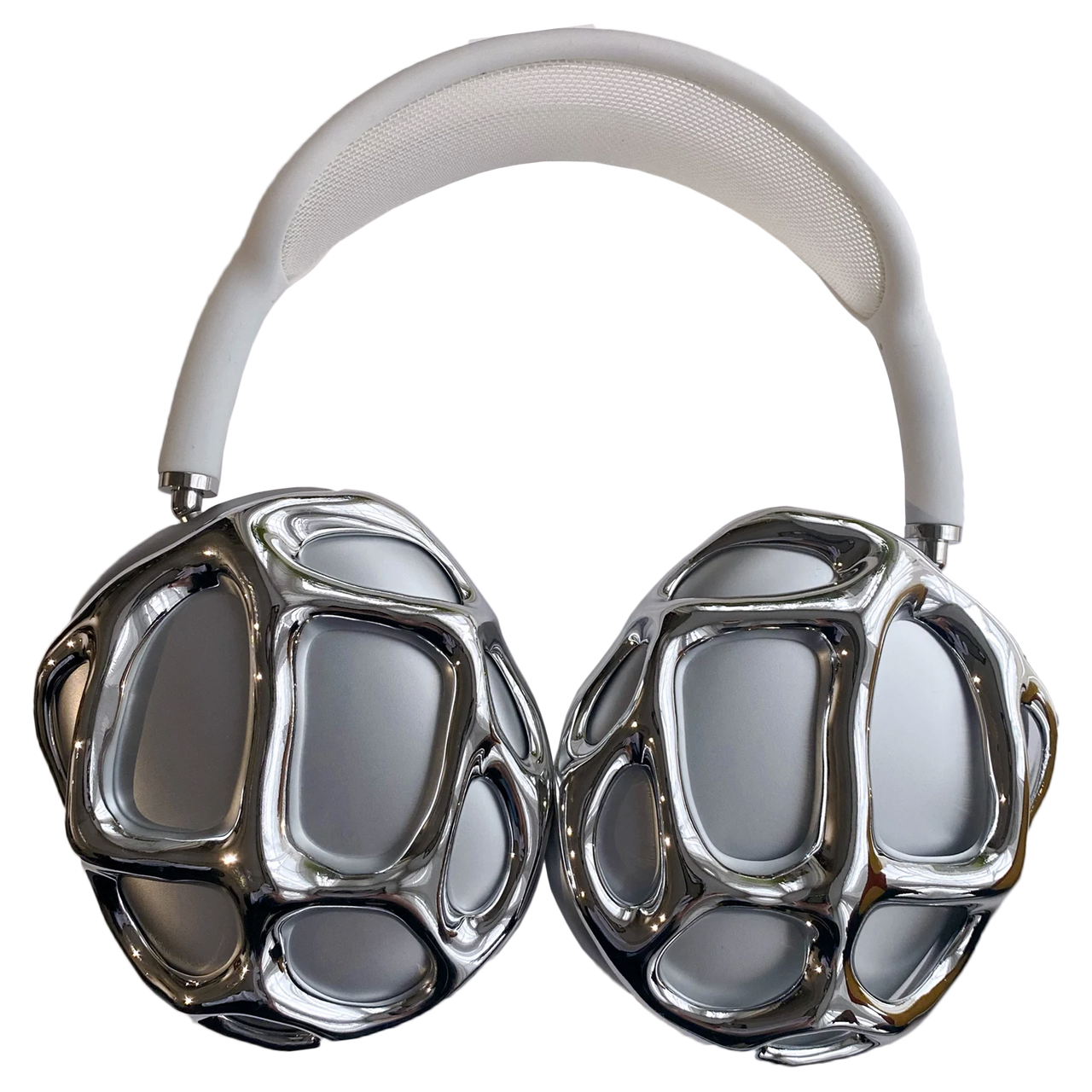Mirage-Apple Airpods Pro Max-Inspired by the illusionary beauty of a mirage, this cutting-edge accessory combines the ethereal elegance of water with the bold aesthetics of metallic design. 'Mirage' orchestrates a dynamic interplay of light and reflection, creating an illusion that evokes the fluidity and shimmer of water, captured in a futuristic form. Get ready to revolutionize your AirPods Max experience with 'Mirage' – the accessory that embodies a perfect balance of the present and future.-Meanie Proje