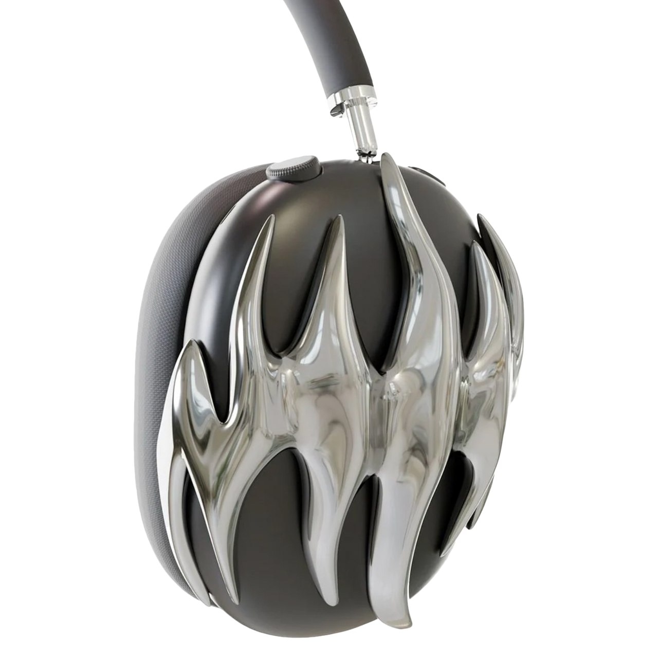 Synth-Apple Airpods Pro Max-Mimicking the intricate patterns of sound waves and synthesis, 'Synth' features an array of bold metallic spikes and flowing waveforms that capture a visual symphony and echo the dynamic essence of a synthesizer. Get ready to revolutionize your AirPods Max experience with 'Synth' – the accessory that embodies a perfect balance of the present and future.-Meanie Project