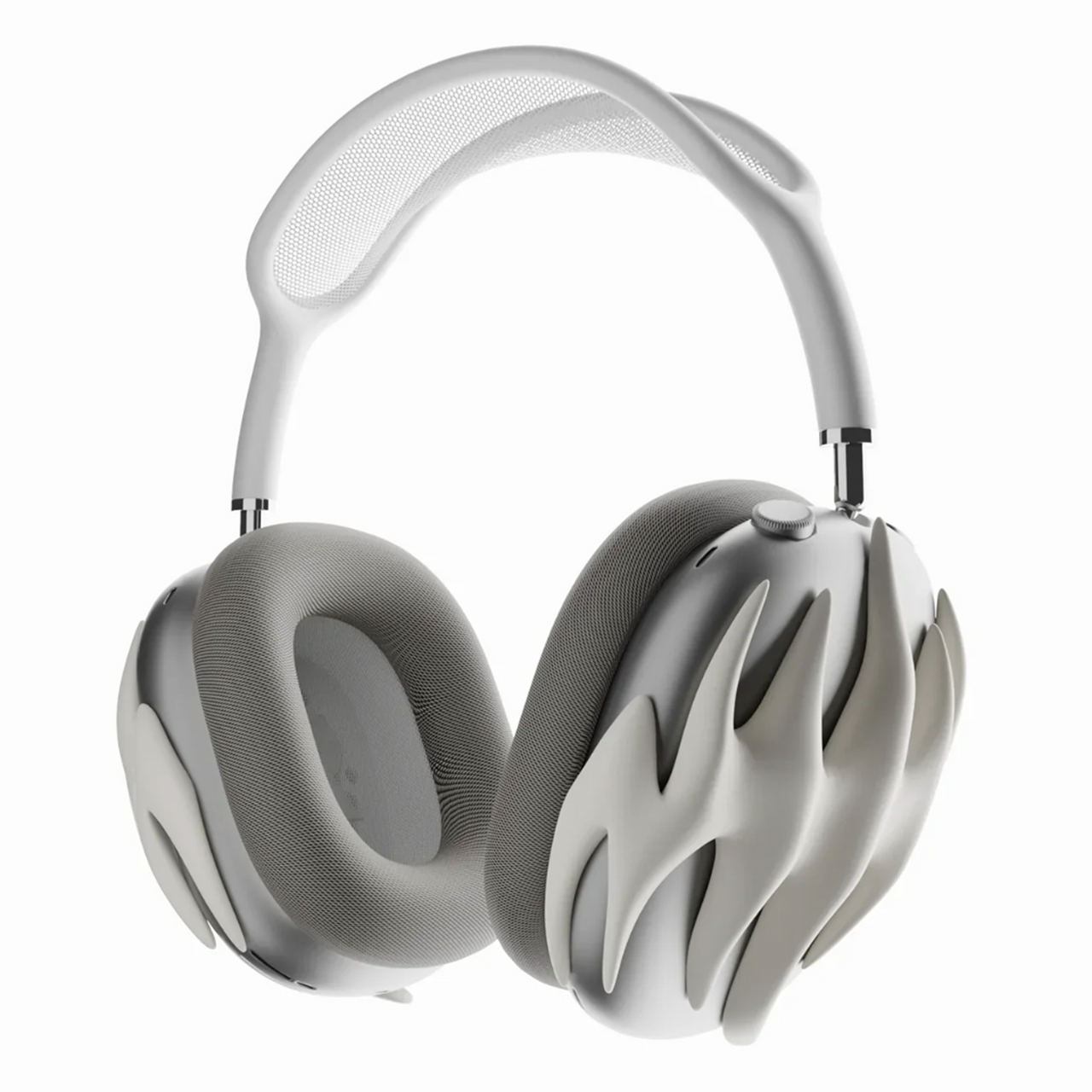 Synth-Apple Airpods Pro Max-Mimicking the intricate patterns of sound waves and synthesis, 'Synth' features an array of bold metallic spikes and flowing waveforms that capture a visual symphony and echo the dynamic essence of a synthesizer. Get ready to revolutionize your AirPods Max experience with 'Synth' – the accessory that embodies a perfect balance of the present and future.-Meanie Project